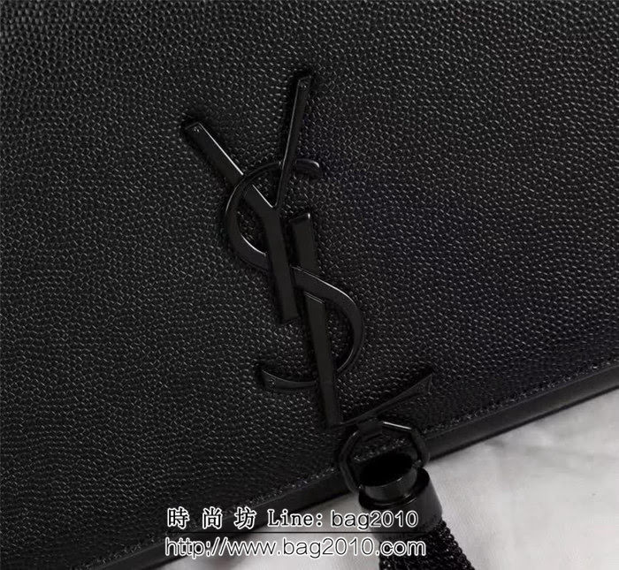 YSL聖羅蘭 原版魚子醬牛皮 翻蓋式 金色鏈條包 26702-1 YAS1545